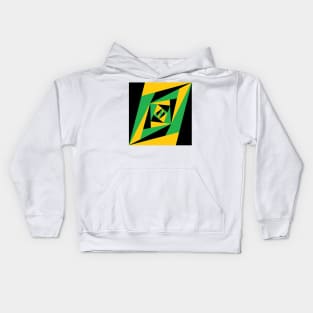 green black and yellow triangles Kids Hoodie